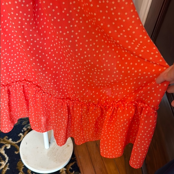 Taylor orange/red Polka Dot Halter Dress- worn twice - Picture 5 of 8